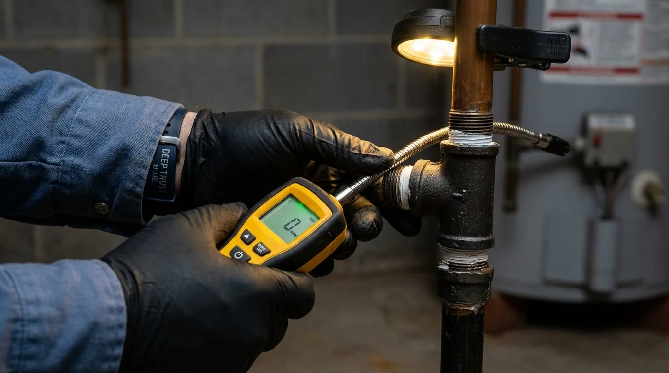 Gas leak detection with electronic sniffer by Johns Plumbing LLC in Leechburg