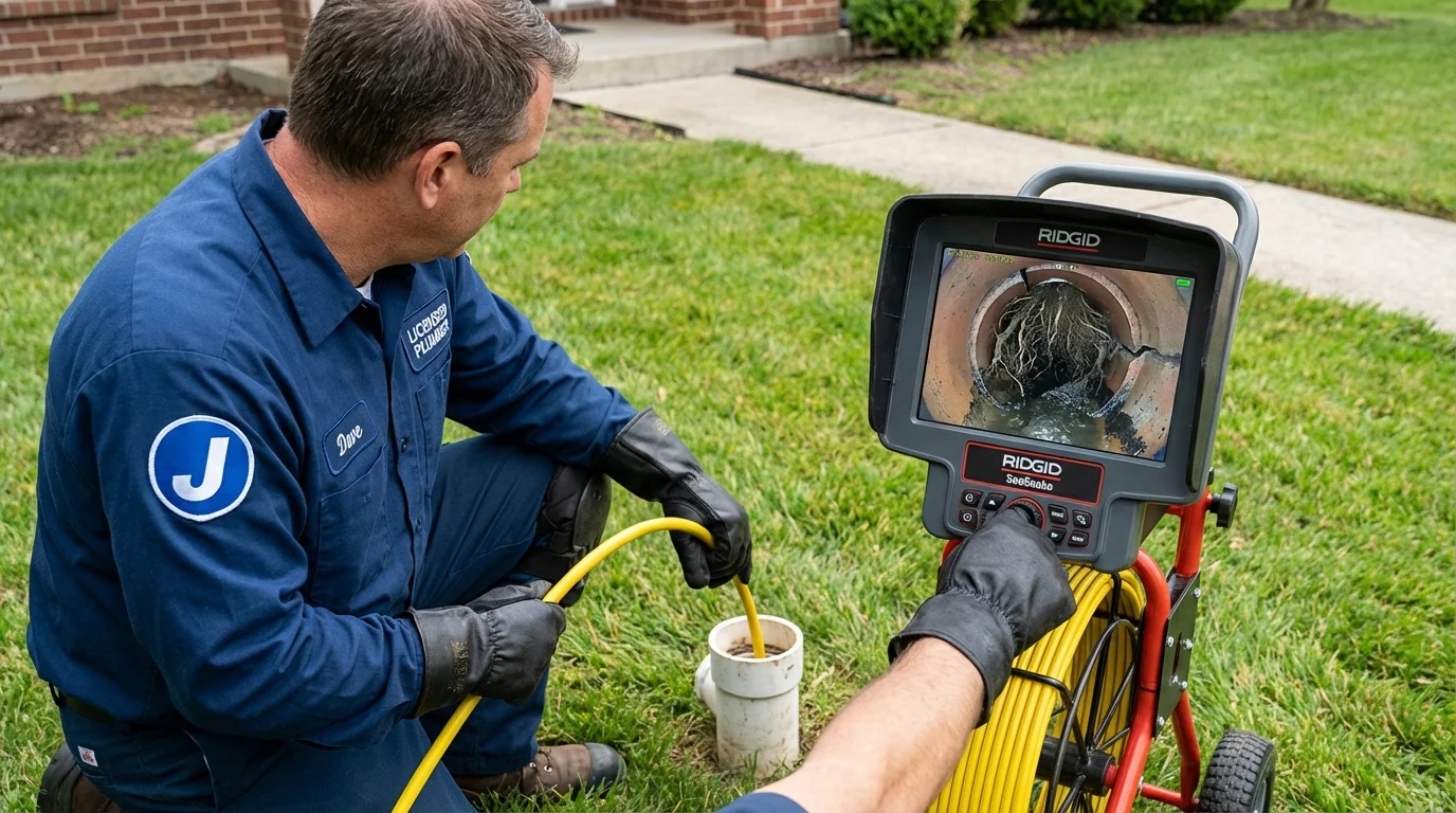 Sewer camera inspection being performed by Johns Plumbing LLC in Leechburg